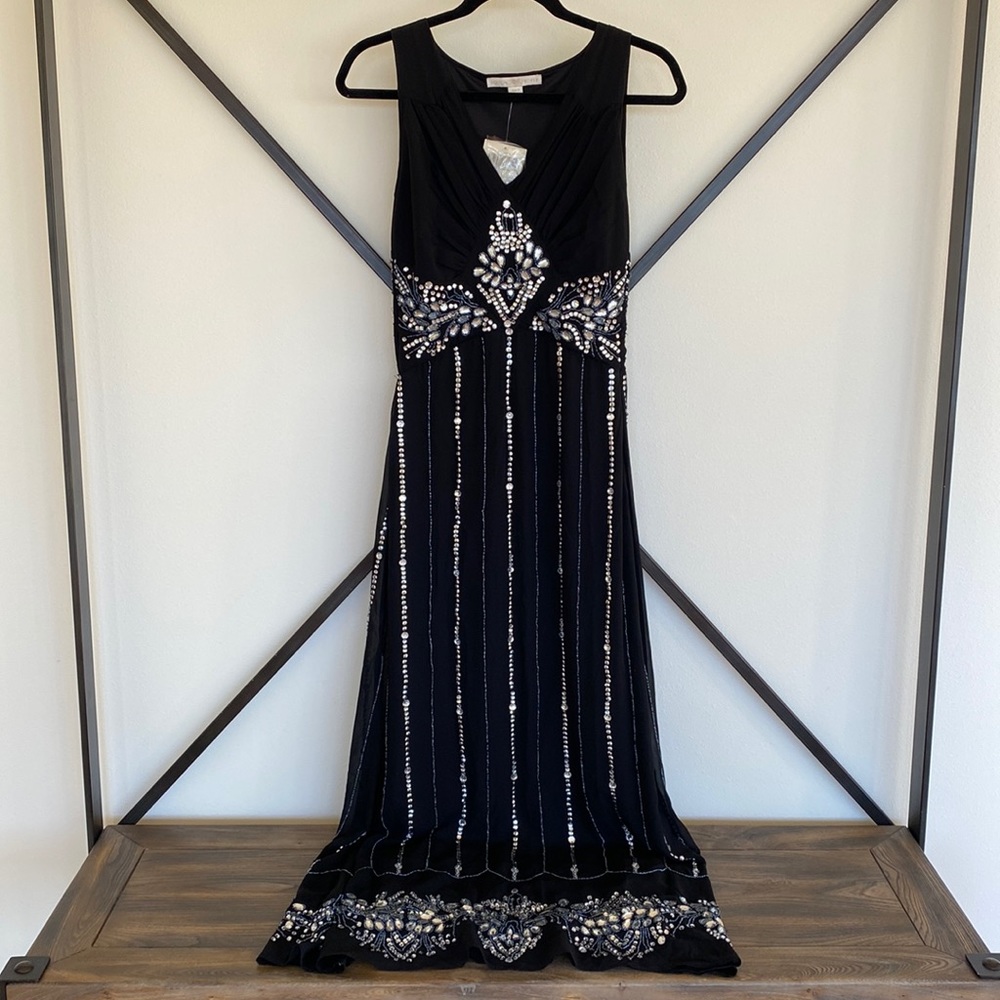 Boston Proper stunning beaded maxi dress